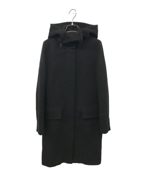 MaxMara（マックスマーラ）MaxMara (マックスマーラ) カシミヤ混メルトンフーデッドコート ブラック サイズ:40の古着・服飾アイテム