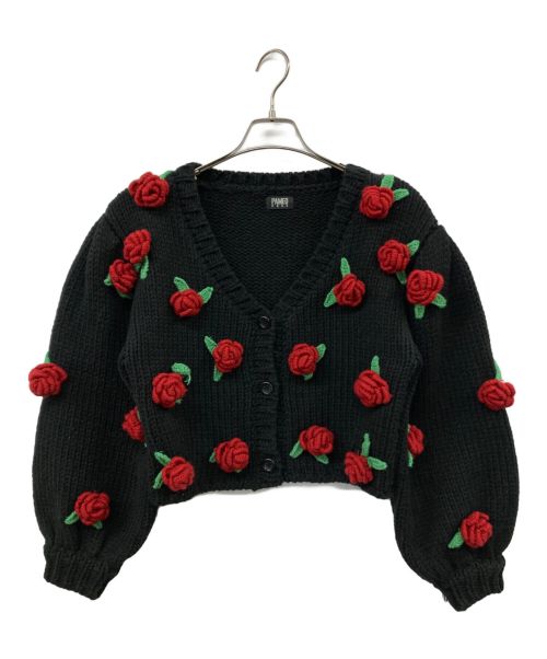 PAMEO POSE（パメオポーズ）PAMEO POSE (パメオポーズ) Cardigan With Handmade Roses ブラック サイズ:freeの古着・服飾アイテム