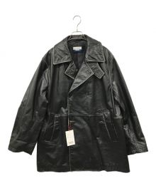 MAISON SPECIAL（メゾンスペシャル）の古着「Hand Rub-Off Buffalo Leather Dress-Over Double Short Coat」｜ブラック