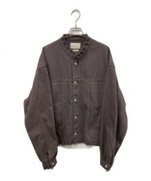 YOKE（ヨーク）の古着「CUT-OFF WIDE DENIM TRUCKER JACKET」｜ブラウン