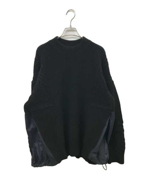 sacai（サカイ）sacai (サカイ) Wool Knit Pullover ブラック×ネイビー サイズ:3の古着・服飾アイテム