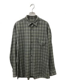 AURALEE（オーラリー）の古着「SUPER LIGHT WOOL CHECK SHIRTS」｜グレー