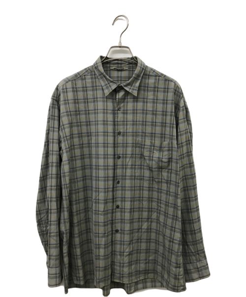 AURALEE（オーラリー）AURALEE (オーラリー) SUPER LIGHT WOOL CHECK SHIRTS グレー サイズ:4の古着・服飾アイテム