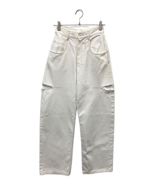 Maison Margiela 1（メゾンマルジェラ 1）Maison Margiela 1 (メゾンマルジェラ 1) 5Pocket Cut スラッシュ デニムパンツ ホワイト サイズ:S(36)の古着・服飾アイテム