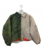 (di)visonディヴィジョン）の古着「Split Denim Bomber Jaket」｜アイボリー×グリーン