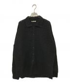 AURALEEオーラリー）の古着「HAND CROCHET WOOL KNIT SHIRT」｜ブラック