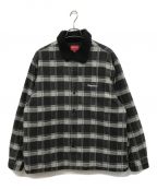 SUPREMEシュプリーム）の古着「Faux Fur Flannel Shirt」｜ブラック×ホワイト