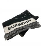 BURBERRYバーバリー）の古着「ロゴマフラー」｜グレー×ブラック