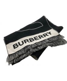 BURBERRY（バーバリー）の古着「ロゴマフラー」｜グレー×ブラック