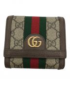 GUCCIグッチ）の古着「〔オフィディア〕GG ウォレット」｜ブラウン×ベージュ