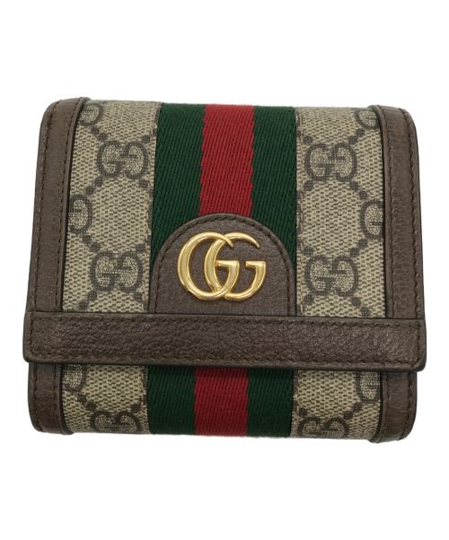 GUCCI（グッチ）GUCCI (グッチ) 〔オフィディア〕GG ウォレット ブラウン×ベージュの古着・服飾アイテム