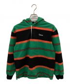 SUPREMEシュプリーム）の古着「HOODED RUGBY」｜グリーン×ブラック