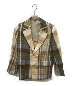 AURALEEオーラリー）の古着「HARD TWIST ORGANIC WOOL MESH CHECK JACKET」｜ブラウン