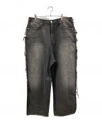 PROJECT G/Rプロジェクト ジーアール）の古着「TWO FACED DENIM PANTS / BLK」｜ブラック