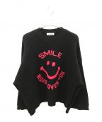 TTT MSWティー）の古着「SMILE OVER SIZE KNIT」｜ブラック