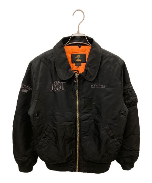 stussy（ステューシー）stussy (ステューシー) ALPHA (アルファ) B-15 WORLDWIDE JKT ブラック サイズ:Lの古着・服飾アイテム