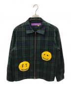 Cactus Plant Flea Marketカクタスプラントフリーマーケット）の古着「CHECK ZIP WORK JACKET」｜グリーン×ネイビー