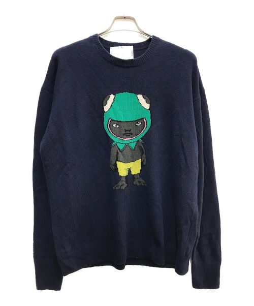 2G（ツージー）2G (ツージー) Hebru Brantley (ヘブル・ブラントリー) HEBRUニット ネイビー サイズ:FREE 未使用品の古着・服飾アイテム