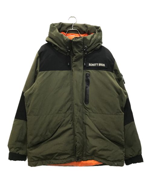 Schott（ショット）Schott (ショット) 2TONE SNORKEL DOWN PARKA/ツートーン シュノーケル ダウンパーカー オリーブ サイズ:Lの古着・服飾アイテム