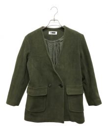 H BEAUTY&YOUTH（エイチ ビューティー&ユース）の古着「PILE MELTON JACKET COAT」｜オリーブ