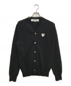 PLAY COMME des GARCONSプレイ コムデギャルソン）の古着「PLAY White Heart Mens Cardigan」｜ブラック