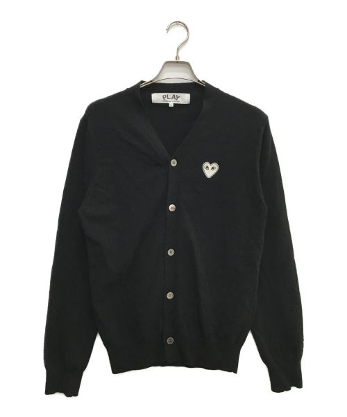 PLAY COMME des GARCONS（プレイ コムデギャルソン）PLAY COMME des GARCONS (プレイ コムデギャルソン) PLAY White Heart Mens Cardigan ブラック サイズ:Lの古着・服飾アイテム