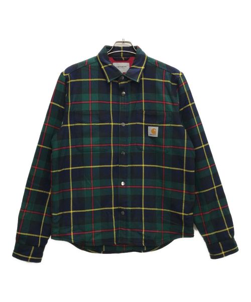 CarHartt（カーハート）CarHartt (カーハート) RAYNOR SHIRT JACKET グリーン×ネイビー サイズ:Mの古着・服飾アイテム