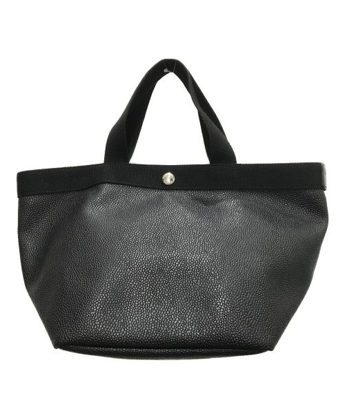 Herve Chapelier（エルベシャプリエ）Herve Chapelier (エルベシャプリエ) 707GP SQUARE BASE TOTE BAG / リュクス舟型レザートートバッグ ブラックの古着・服飾アイテム