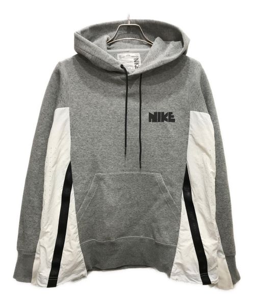 sacai（サカイ）sacai (サカイ) NIKE (ナイキ) NRG HOODIE グレー×ホワイト サイズ:Mの古着・服飾アイテム