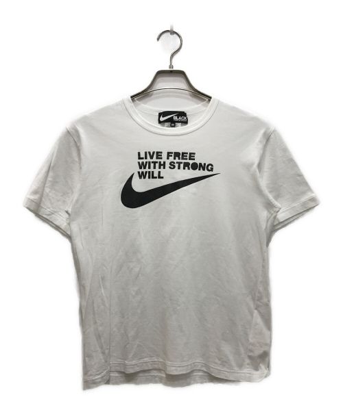 NIKE（ナイキ）NIKE (ナイキ) BLACK COMME des GARCONS (ブラック コムデギャルソン) プリントTシャツ ホワイト サイズ:Mの古着・服飾アイテム