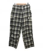 Name.ネーム）の古着「SHAGGY CHECK CARGO PANTS」｜グレー