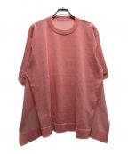 CLANEクラネ）の古着「SHEER SQUARE KNIT TEE」｜ピンク