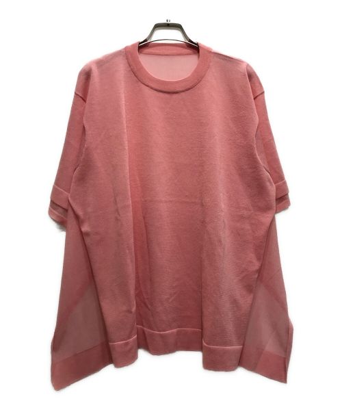 CLANE（クラネ）CLANE (クラネ) SHEER SQUARE KNIT TEE ピンク サイズ:1の古着・服飾アイテム