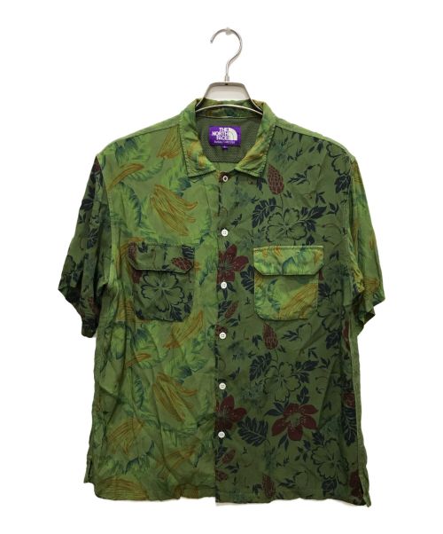 THE NORTHFACE PURPLELABEL（ザ・ノースフェイス パープルレーベル）THE NORTHFACE PURPLELABEL (ザ・ノースフェイス パープルレーベル) Aloha Print H/S Shirt/アロハシャツ/レーヨンシャツ オリーブ サイズ:Ｌの古着・服飾アイテム