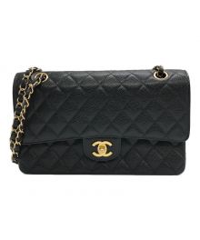 CHANEL（シャネル）の古着「マトラッセ25 Wフラップ チェーンショルダーバッグ/キャビアスキン/A01112」｜ブラック