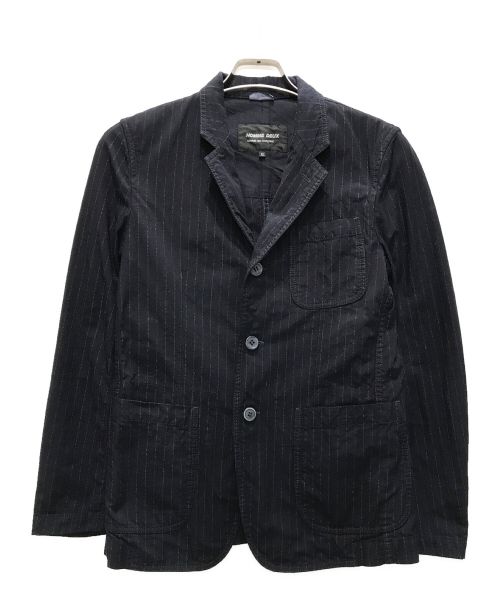 COMME des GARCONS HOMME DEUX（コムデギャルソン オム ドゥ）COMME des GARCONS HOMME DEUX (コム デ ギャルソン オム ドゥ) 製品染めストライプ3Bジャケット ネイビー サイズ:XSの古着・服飾アイテム