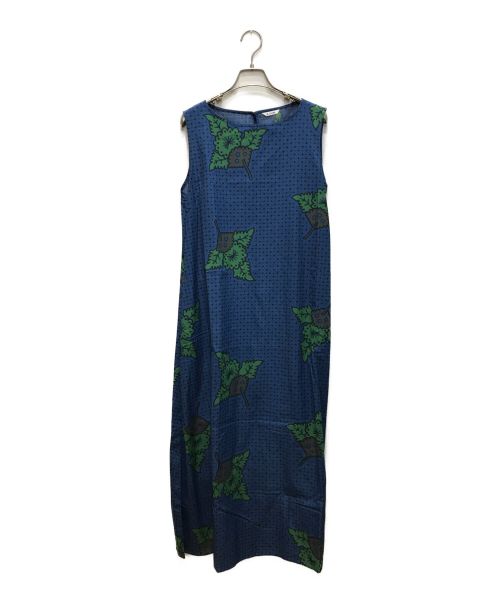 LE GLAZIK（ル グラジック）LE GLAZIK (ル グラジック) BATIK PRINT NO SLEEVE DRESS ブルー サイズ:36の古着・服飾アイテム