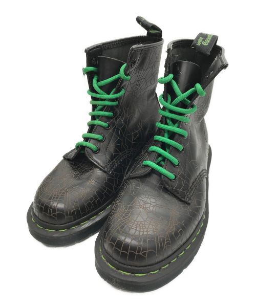 Dr.Martens（ドクターマーチン）Dr.Martens (ドクターマーチン) SKULL WEB SMOOTH 8ホールブーツ ブラック サイズ:UK6の古着・服飾アイテム