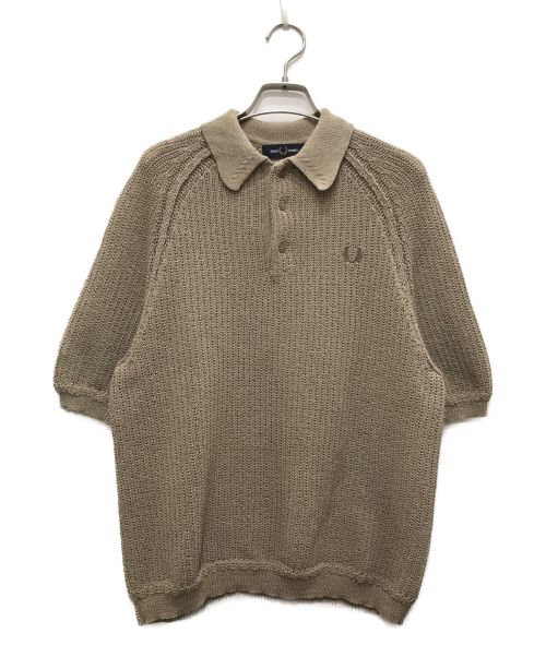 FRED PERRY（フレッドペリー）FRED PERRY (フレッドペリー) リネンライクニットポロシャツ ベージュ サイズ:Mの古着・服飾アイテム