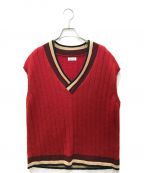 Coohemコーヘン）の古着「チルデンニットベスト/WOOL TECH KNIT V」｜レッド