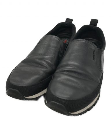 【中古・古着通販】PRADA (プラダ) レザースリッポン ブラック ...