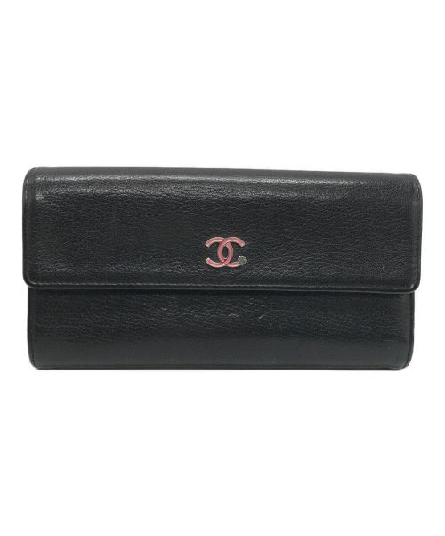 CHANEL（シャネル）CHANEL (シャネル) ラッキークローバー ロングウォレット/ココマーク/二つ折り長財布/ゴースキンレザー/	A84203 ブラックの古着・服飾アイテム