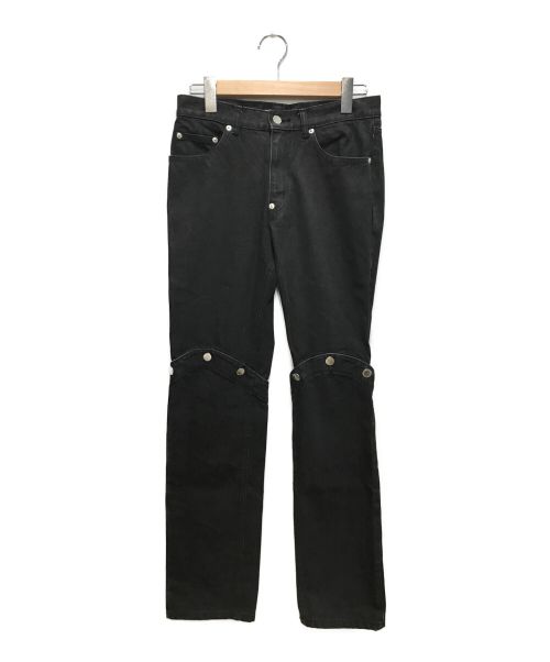 JOHN LAWRENCE SULLIVAN（ジョンローレンスサリバン）JOHN LAWRENCE SULLIVAN (ジョンローレンスサリバン) KNEE BUTTON JEANS ブラック サイズ:44の古着・服飾アイテム