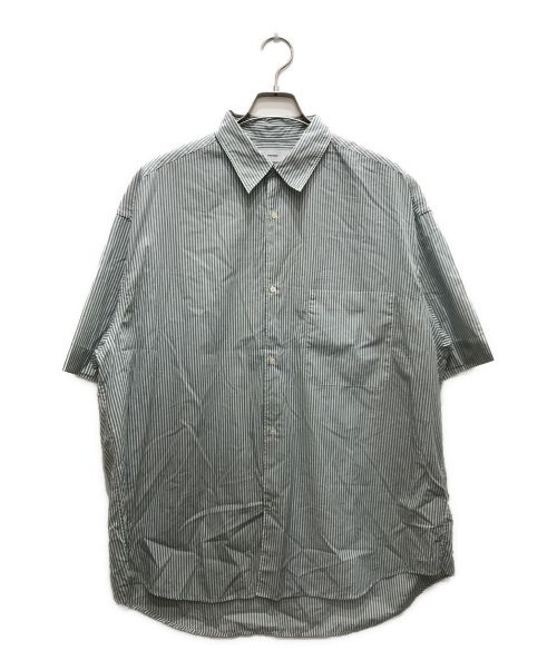 Graphpaper（グラフペーパー）Graphpaper (グラフペーパー) Broad Stripe S/S Oversized Regular Collar Shirt ホワイト サイズ:Ｆの古着・服飾アイテム