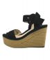 JIMMY CHOO (ジミーチュウ) Abigail 100 Leather Wedge Sandals ブラック サイズ:37：10000円