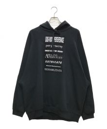 RAF SIMONS×FRED PERRY（ラフシモンズ×フレッドペリー）の古着「Printed Patch Hooded Sweatshirt」｜ブラック