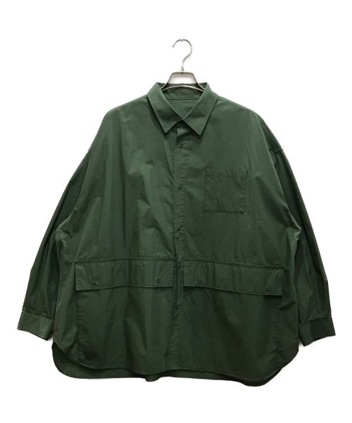 FreshService（フレッシュサービス）FreshService (フレッシュサービス) CARGO POCKET REGULAR COLLAR UTILITY SHIRT オリーブ サイズ:FREEの古着・服飾アイテム