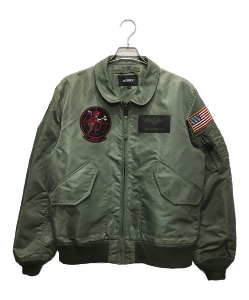 AVIREX（アヴィレックス）AVIREX (アヴィレックス) FLIGHT JACKET TOP GUN DUST DEVILS オリーブ サイズ:XLの古着・服飾アイテム