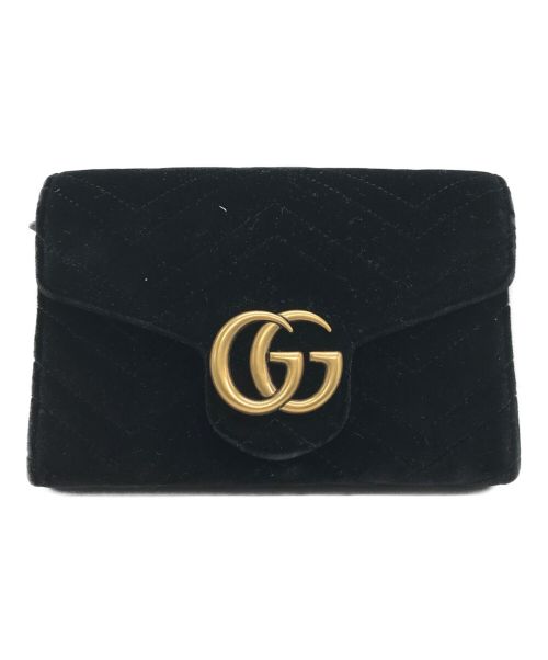 GUCCI（グッチ）GUCCI (グッチ) GGマーモント チェーンウォレット ショルダーバッグ/474575 ブラックの古着・服飾アイテム