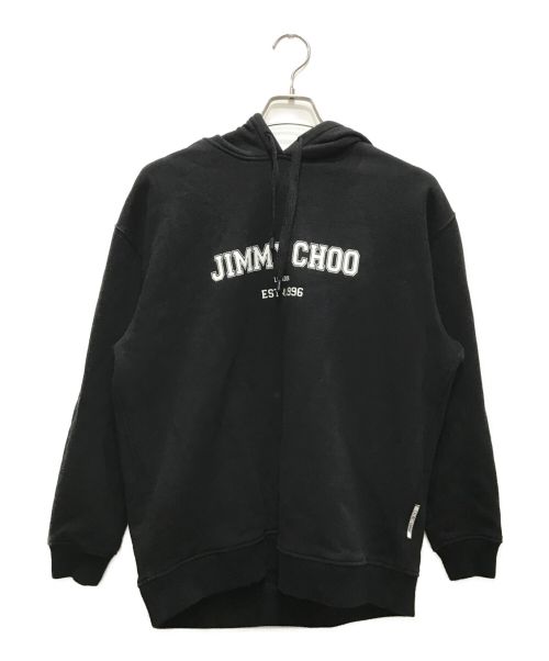 JIMMY CHOO（ジミーチュウ）JIMMY CHOO (ジミーチュウ) ロゴプリントプルオーバーパーカー ブラック サイズ:XSの古着・服飾アイテム